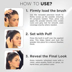 THICK FIBER Root Touch Up Powder - Water & Sweat Resistant Hair Loss Concealer Set for Thinning Hair Women, Includes Brush (Black)