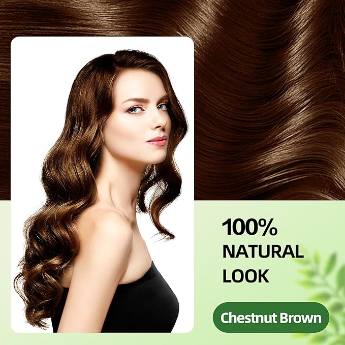 Hair Dye Shampoo 3 in 1 for Gray Hair Coverage, Argan nut Natural Shampoo Hair Dye for Women & Men/Ammonia-Free 500ml(Chestnut Brown)