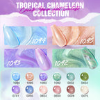 MEFA 12 Colors Gel Nail Polish Set Chameleon Gel Polish Kit with Purple Blue Green Soak Off Nude Brown Heart Glow Collection Manicure Gifts for Women Girl DIY Salon Home