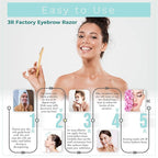 Womens Peach Fuzz Shaver - 3R Factory Ladies Razors for Facial Hair, Face Shaving Razor, Lady Razors for Women Fine Hairs, Eyebrow, Facial & Neck. Come with Safety Cover (Packs of 6)