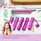 48 Pieces Hair Perm Rods Short Cold Wave Rods Plastic Perming Irons Hair Curling Rollers Curlers with Steel Pintail Comb Rat Tail Comb for Hairdressing Styling Supplies(0.75 Inch,Purple)