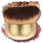 Airbrush Kabuki Brush for All Face Makeup & Foundation for Liquid, Cream and Powder Face Makeup, Large Brush for Effortless Natural Beautiful Look, With Wide-headed Bristles - Gold