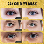 Eye Mask Under Eye Patches (20 Pairs) 24K Golden Under Eye Masks Hyaluronic Acid Eye Patches for Dark Circles and Puffiness, Reduce Wrinkles and Fine Lines Under Eye Area - Gold