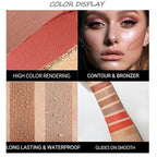 3Pcs Cream Contour Stick, with Highlighter Stick Milk Bronzer Stick Blush Stick, Face Contour Stick with Makeup Brush and Sponge, Easy to Sculpt the Face, Long Lasting, Waterproof