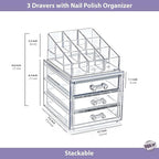 Boxup Makeup Organizer 3 Drawers,Makeup Organizers