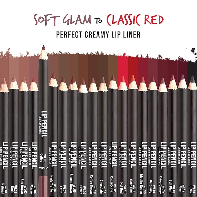 KISS New York Professional Slim Lip Pencil, Creamy Soft Lip Liner, Smooth Long-Lasting Rich Lip Color, Natural Lip Makeup, Water-Resistant Lip Crayon (Coffee)