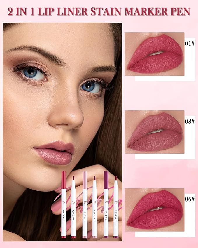 Lip Stain Marker Pen-3Pcs Hydrating Lip Tint Stain Lip