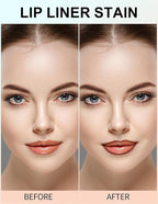 Erinde 3PCS Peel Off Lip Liner Stain, Long Lasting Tattoo Lip Liner with Tweezer, Matte Finish Peel Off Lip Stain, Waterproof Transfer Proof Lip Stain Peel Off, Non-Stick Cup Nude Lip Stain Lipliner