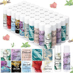 50 Pcs Lip Balm Bulk Christian Gift for Women Faith Religious Bible Verse Lip Balm Inspirational Gift Scripture Moisturizing Lip Care Product for Coworker Friend Sister Teacher (Marble Print)