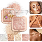 4 Colors Diamond Shimmering Powder, High Glossy Face Highlighter Eyeshadow