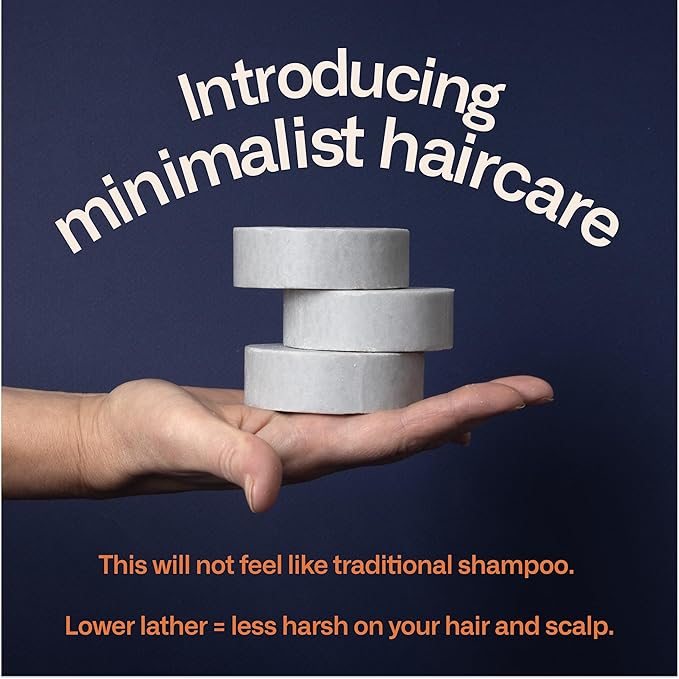 Modern Mammals Light Shampoo Bar - Minimalist Hair Care, Low Suds, Low Lather, Vegan, Sensitive Scalps, No Poo, Anti Poof, Natural Ingredients, Fragrance-Free (1 Bar + BarBag)