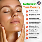 Organic Castor Oil For Face Moisturizer, Eyes, Eyelashes, Eyebrows, Wrinkles with Jojoba, Rosehip, Grapeseed, Squalane, Palmarosa, Bergamot and Vitamin E for Gentle Skin, Men & Women 1oz