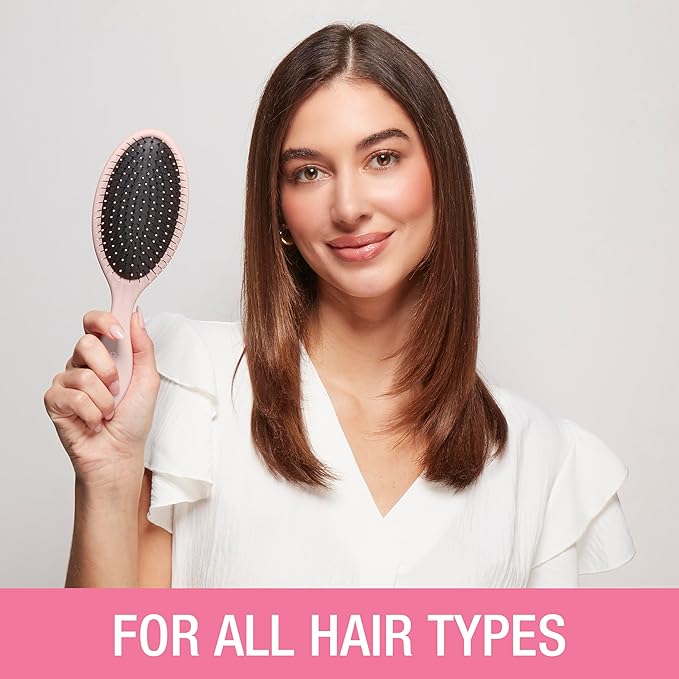 Conair Detangling Hair Brush 3PK - For wet and dry hair - curly hair brush - hair brushes for women - detangler brush - hair brushes for women - Evergreen, Blush Pink, Black Assorted