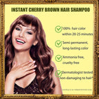 Cherry Brown Hair Dye Shampoo 3 in 1 - Champu Para Pintar el Cabello, Herbal Brown Hair Dye for Women Men, Hair Color Shampoo