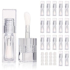 COSIDEA 18pcs Empty 6ml Square Clear PETG lip gloss tubes big deo foot wand lipgloss tube container for lip oil