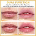 2PCS Lip Plumper Gloss Plumping Lip Gloss Set Natural Moisturizing Lip Plumping Gloss Daily Lip Care Products Lip Plumper Set for Women