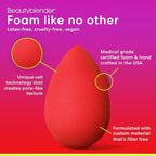 Beautyblender® | Ruby Beauty Blender Makeup Sponge, Super-Soft Foam Easily Blends Foundations, Powders & Creams, Made in USA, Reusable, Washable, Streak Free Application, Vegan, Cruelty Free