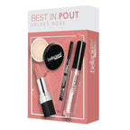bellapierre Best in Pout Kit | Lip Scrub, Mineral Lipstick, Gel Lip Liner & Clear Lip Gloss | Non-Toxic and Paraben Free | Oil and Cruelty Free - Velvet Rose