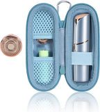 co2CREA Hard Case and Replacement Head Compatible with Finishing Touch Flawless Facial Hair Remover Electric Face Razor Women (Parisian Blue Case + Replacement Head)