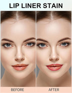 Erinde Peel Off Lip Liner Stain, Long Lasting Tattoo Lip Liner with Tweezer, Matte Finish Peel Off Lip Stain, Waterproof Transfer Proof Lip Stain Peel Off, Non-Stick Cup Nude Lip Stain Lipliner, 06