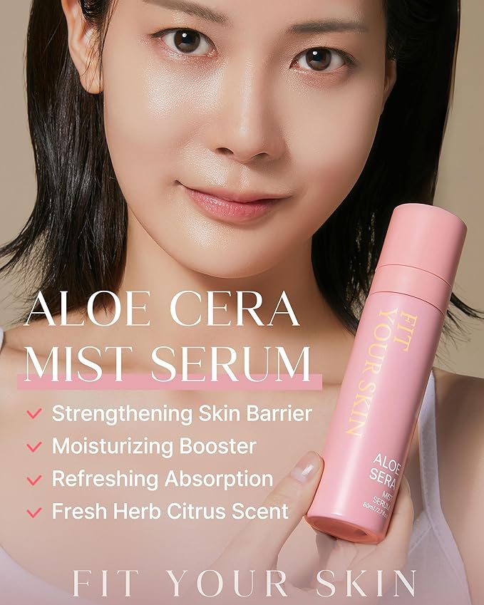 Aloe Cera Mist Serum - Vegan Hydrating Face Spray with Aloe Vera and Ceramide for Rough and Dry Skin - Refreshing & Hydrating Facial Mist - Fresh Herb Citrus Scent, 2.7 fl.oz.