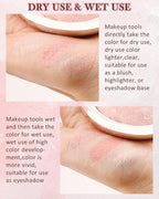 Baked Blush, Lighting Glow Marbleized Blush Powder Palette, Cruelty-Free Powder Blusher, Eyeshadow & Highlight for a Lightweight Shimmery Satin Face Makeup, Gift for Women (0.49Ounce)-01#Peachy