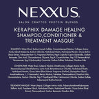 Nexxus Keraphix Shampoo and Conditioner - Damaged Hair Treatment System with Keratin Protein and Black Rice, 2 Count & 3 Repair Masks Treatment, 33.8 oz, 1.5 oz, 3 Count, 5 Count ( Pack of 1)