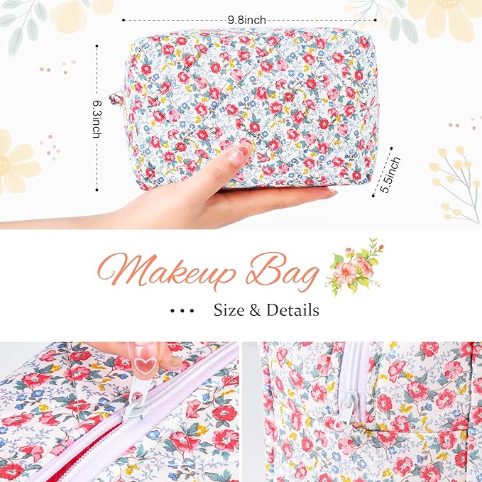 Soidram pink makeup bag floral