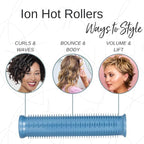 CALISTA Ion Hot Rollers for Long Hair | Hair Roller Clips Included | Heats to 230°F | Dual Voltage | Add Hands-Free Curls, Waves, and Volume (Pink, Long - 12)