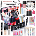 All-in-One Makeup Gift Set Travel Makeup Kit Complete Starter Makeup Bundle Lipgloss Lipstick Concealer Blushes Powder Eyeshadow Palette Cosmetic Palette for Teen Girls & Adults #17