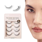KISS The New Natural, False Eyelashes, 'Pearl Earring', 12 mm, Includes 4 Pairs Of Lashes, Contact Lens Friendly, Easy to Apply, Reusable Strip Lashes