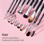 Jessup Eye Makeup Brushes 10 pcs, Premium Synthetic Eyeshadow Blending Concealer Eyebrow Eyeliner Brush Set T315