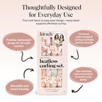 Kitsch Satin Heatless Curling Set – Heatless Curls Overnight with Hair Curler & 2 Satin Scrunchies – Hair Curlers to Sleep In for Overnight Curls – Overnight Blowout Rods – Sunset Tie Dye