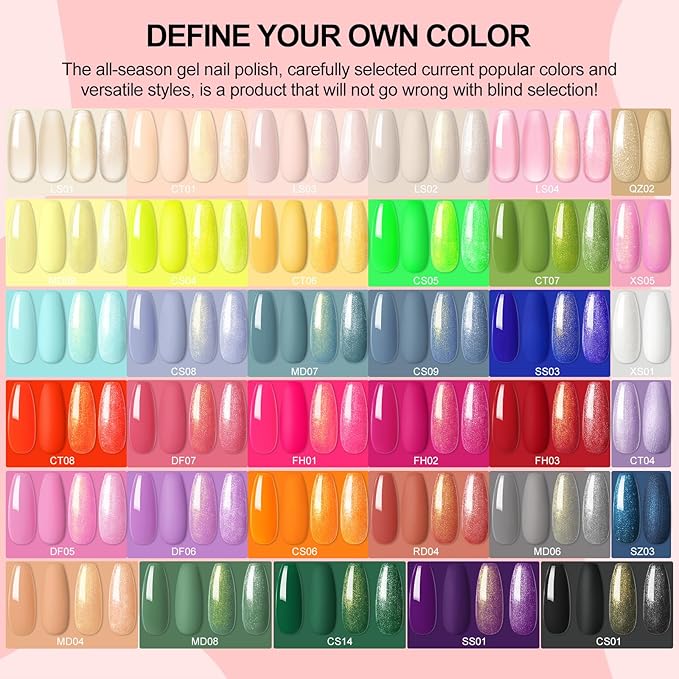 53PCS Gel Nail Polish Kit with U V light and Drill Starter Kit, 35 Colors Gel Polish Set 5pcs Top Base Coat Spring Summer Neutral Colors Professional Nail Lamp Gel Manicure Kit Gifts for Women