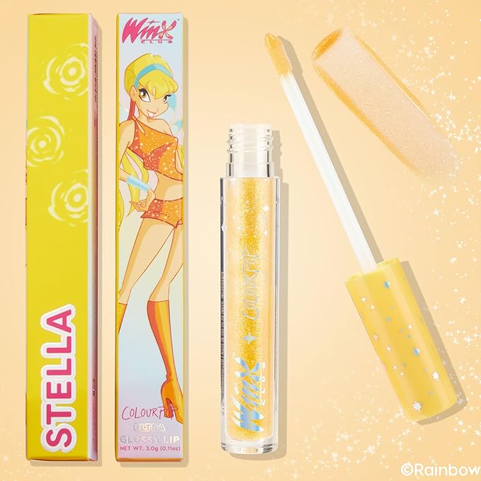 ColourPop Winx Club Ultra Glossy Lip Gloss - Hydrating, Sheer Orange Lip Gloss for Juicy, Fuller-Looking Lips - Formulated with Jojoba Oil to Moisturize & Nourish - Stella (0.11 oz)