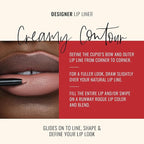 Runway Rogue Designer Liner Lip Pencil, Matte Light Sandy-Beige Lip Liner Pencil and Lip Liner Sharpener, ‘Spotlight’