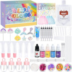 Jcoos Lip Gloss Making Kit 73PCS Lip Gloss Keychain Make Your Own Lip Gloss Kit, DIY Lip Gloss Making kit, Soap Making Kit for Kids, Make Your Own Soap Kit Soap Making Kit Science Kits for Kids Age