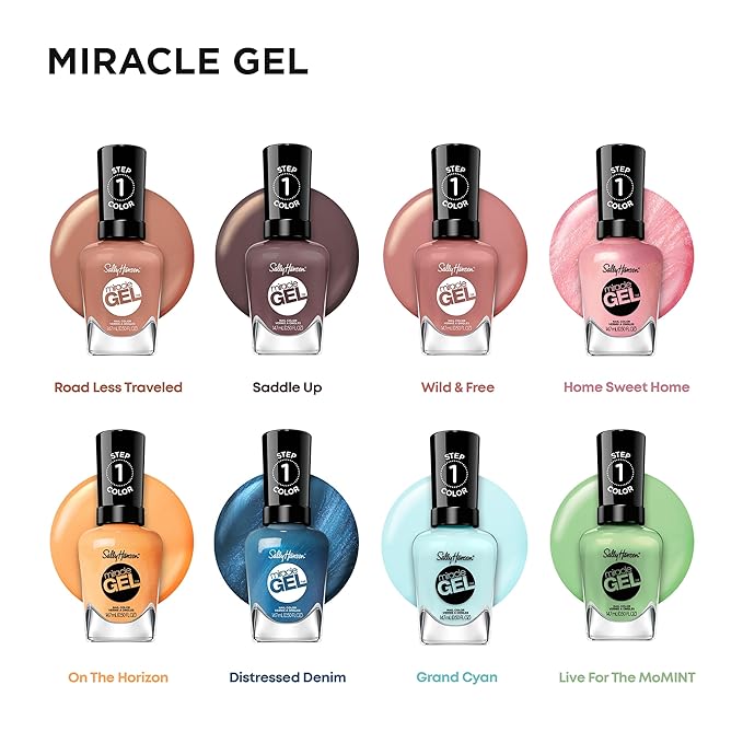 Sally Hansen Miracle Gel™, Saddle Up, Long Lasting, Gel-Like Formula, No UV Lamp Needed, Brown Nail Polish