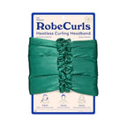 RobeCurls Heatless Hair Curler Set - Satin Curling Headband for Natural, No-Heat Curls - Sleep in Overnight Styling Tool with 2 Scrunchies - Easy & Gentle on Hair (Jade)
