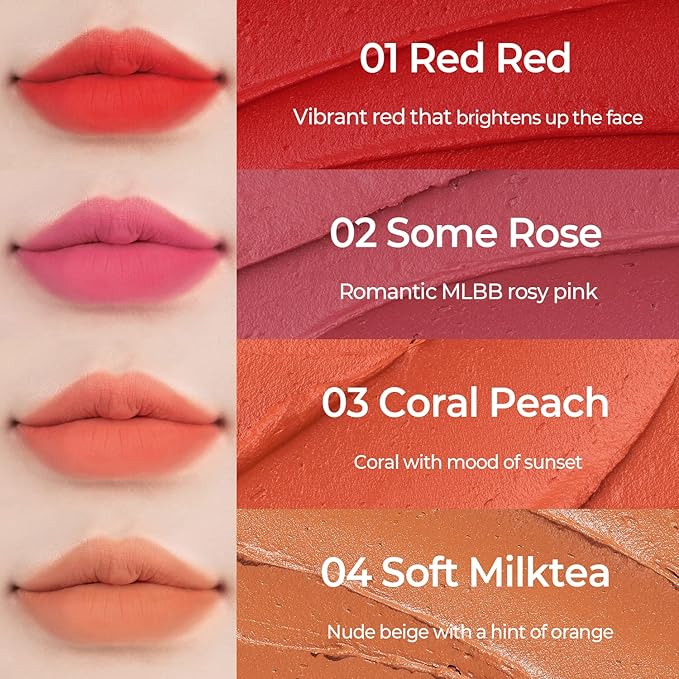 Color Fixing Stain Tint 0.17 oz. | Blur Velvet | Lightweight | Smudge-Resistant | Non-Drying, Smooth Matte Formula (02 SOME ROSE)