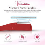 Dermaplane Razor, Eyebrow Razor & Peach Fuzz Remover, Micro-Pitch Facial Razors for Men & Women, Dermaplaning tool for Sensitive Skin Exfoliation with Protective Cover, Red, White, Blue (3-pack)