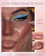 Brown Peel Off Lip Liner Stain & Clear Lip