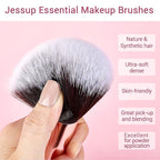 Jessup Makeup Brushes, Labeled Makeup Brush Set Premium Synthetic and Natural Hair Foundation Powder Concealer Eyeshadow Blending 15pcs Brush Kit, Rose Gold/Black T160
