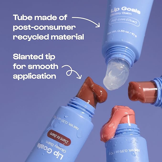 Alleyoop Glossy Lip Balm - Lip Goals, Pink Positive (Sheer Bare Pink) - Hydrating & Moisturizing Lip Care for Cracked Lips - Natural Plumping Lip Moisturizer That Smooths, Soothes, & Protects - Vegan