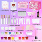 JCOOS Lip Gloss Making Kit, Lip Gloss Set for Teens Lip Kit Fun DIY Lipgloss Making Kit, Diy Lip Balm Kit Make Your Own Lip Gloss Making Kit, Moisturizing Lip Balm Base, Natural Beeswax, Lip Balm