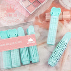 4PCS Volumizing Hair Clips for Root Lift & Volume - Instant Bangs Roller Clips for Effortless Curls & Lift - Velcro Rollers For Hair - Hair Rollers For Women - Cyan