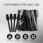 P 200pcs PANA Cosmetic Make Up Disposable Plastic 2.5" Spatulas Skin Care Facial Cream Mask Spatula (BLACK - 200 Pieces in a Box)