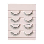 KISS The New Natural, False Eyelashes, 'Pearl Earring', 12 mm, Includes 4 Pairs Of Lashes, Contact Lens Friendly, Easy to Apply, Reusable Strip Lashes