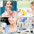 60 Sets 360 Pcs Lip Balm Soap Keychain Favors Eucalyptus Greenery Baby Shower Favors with Organza Bag Gift Card Faux Eucalyptus Greenery for Baby Shower Gift Gender Reveal Guest Prize