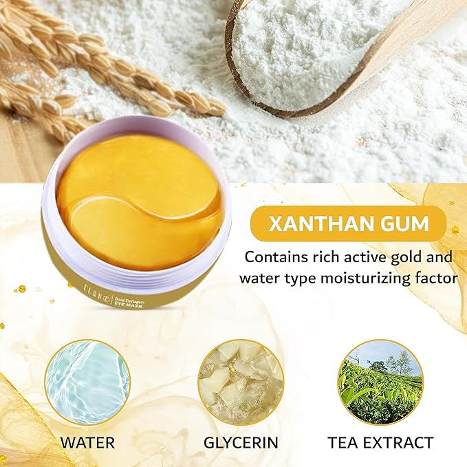 32 Pairs 24K Gold Under Eye Patches - Dark Circle & Puffy Eye Treatment - Anti-Aging Hydrogel for Wrinkle Reduction & Skin Rejuvenation - Reduces Wrinkles & Freshens Skin